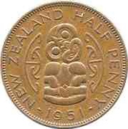 ½ Penny - George VI 2nd type reverse image