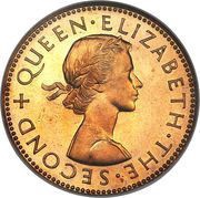 ½ Penny - Elizabeth II 1st portrait obverse image