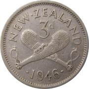 3 Pence - George VI 1st type reverse image