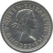 3 Pence - Elizabeth II 1st portrait obverse image