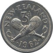 3 Pence - Elizabeth II 1st portrait reverse image