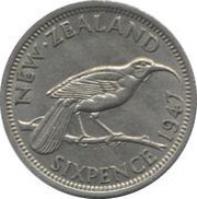 6 Pence - George VI 2nd type reverse image