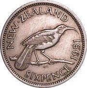 6 Pence - George VI 3rd type reverse image