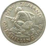 1 Shilling - George VI 1st type, New Zealand, 1937-1946 reverse image