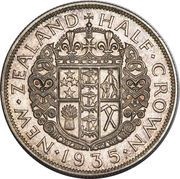 ½ Crown - George V, New Zealand, 1933-1935 reverse image