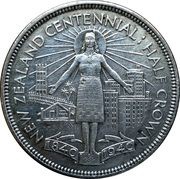½ Crown - George VI Centennial issue, New Zealand, 1940 reverse image