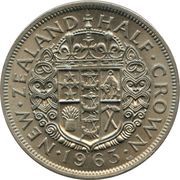 ½ Crown - Elizabeth II 1st portrait, New Zealand, 1953-1965 reverse image