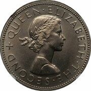 ½ Crown - Elizabeth II 1st portrait - Error Coin obverse image
