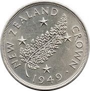 1 Crown - George VI Royal Visit, New Zealand, 1949 reverse image