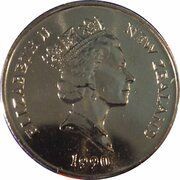 5 Cents - Elizabeth II 3rd Portrait; Treaty of Waitangi obverse image