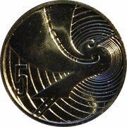 5 Cents - Elizabeth II 3rd Portrait; Treaty of Waitangi reverse image