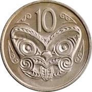 10 Cents - Elizabeth II 2nd portrait, New Zealand, 1970-1985 reverse image
