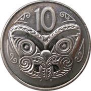 10 Cents - Elizabeth II 4th portrait; non-magnetic, large type reverse image