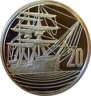20 Cents - Elizabeth II 3rd Portrait; Treaty of Waitangi, Silver Proof reverse image