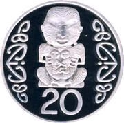 20 Cents - Elizabeth II 3rd portrait; Pukaki, Silver Piedfort reverse image