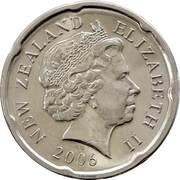 20 Cents - Elizabeth II 4th portrait; Pukaki, magnetic obverse image