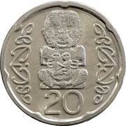 20 Cents - Elizabeth II 4th portrait; Pukaki, magnetic, New Zealand, 2006-2023 reverse image