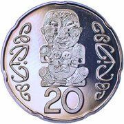 20 Cents - Elizabeth II 4th portrait; Pukaki, non-magnetic, set issue, New Zealand, 2010-2012 reverse image