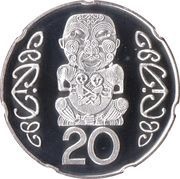 20 Cents - Elizabeth II 4th Portrait; Silver Currency Set Issue reverse image