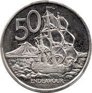 50 Cents - Elizabeth II 2nd portrait, New Zealand, 1967-1985 reverse image