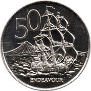 50 Cents - Elizabeth II 3rd portrait, New Zealand, 1986-1998 reverse image
