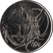 50 Cents - Elizabeth II 4th Portrait; Aragorn, New Zealand, 2003 reverse image