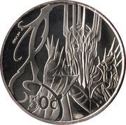 50 Cents - Elizabeth II 4th Portrait; Sauron, New Zealand, 2003 reverse image