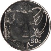50 Cents - Elizabeth II 4th Portrait; Legolas, New Zealand, 2003 reverse image