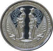 50 Cents - Elizabeth II 4th Portrait; Spirit of ANZAC, New Zealand, 2015 reverse image