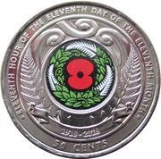 50 Cents - Elizabeth II 4th Portrait; Centenary of the 1918 Armistice reverse image