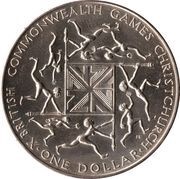 1 Dollar - Elizabeth II 2nd Portrait; Commonwealth Games, New Zealand, 1974 reverse image