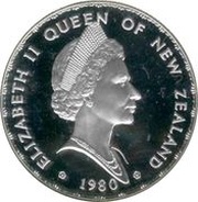 1 Dollar - Elizabeth II Berry Portrait; Fantail bird, Silver Proof obverse image