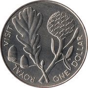 1 Dollar - Elizabeth II Berry Portrait; Royal Visit, New Zealand, 1981 reverse image