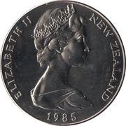 1 Dollar - Elizabeth II 2nd portrait; Black Stilt obverse image