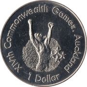 1 Dollar - Elizabeth II 3rd Portrait; Runner, New Zealand, 1989 reverse image