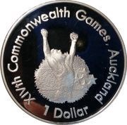 1 Dollar - Elizabeth II 3rd Portrait; Runner, Silver Proof, New Zealand, 1989 reverse image