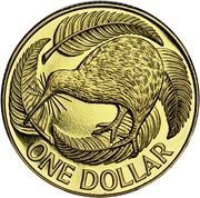 1 Dollar - Elizabeth II 3rd portrait, New Zealand, 1990-1998 reverse image