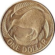 1 Dollar - Elizabeth II 4th Portrait, New Zealand, 1999-2023 reverse image