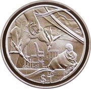 1 Dollar - Elizabeth II 4th Portrait; Frodo offering ring to Nazgul, New Zealand, 2003 reverse image