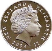 1 Dollar - Elizabeth II 4th Portrait; Bridge of Kazad-Dum, New Zealand, 2003 obverse image