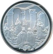 1 Dollar - Elizabeth II 4th Portrait; Knife in the Dark, New Zealand, 2003 reverse image