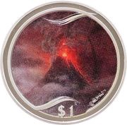 1 Dollar - Elizabeth II 4th Portrait; Mt. Doom, New Zealand, 2003 reverse image
