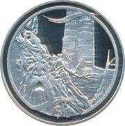1 Dollar - Elizabeth II 4th Portrait; Meeting of Treebeard, New Zealand, 2003 reverse image