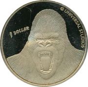 1 Dollar - Elizabeth II 4th Portrait; Roaring King Kong, New Zealand, 2005 reverse image