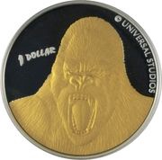 1 Dollar - Elizabeth II 4th Portrait; Roaring King Kong; Silver Proof reverse image