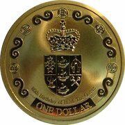 1 Dollar - Elizabeth II 4th Portrait; 80th Birthday Queen Elizabeth II, New Zealand, 2006 reverse image