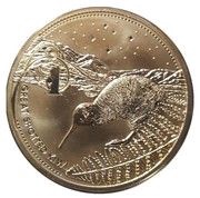1 Dollar - Elizabeth II 4th Portrait; Great Spotted Kiwi, New Zealand, 2007 reverse image