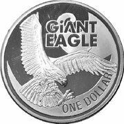 1 Dollar - Elizabeth II 4th portrait; Haast's Eagle, New Zealand, 2009 reverse image