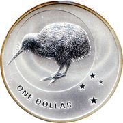 1 Dollar - Elizabeth II 4th portrait; Kiwi, New Zealand, 2010 reverse image