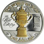 1 Dollar - Elizabeth II 4th Portrait; The Webb Ellis Cup reverse image